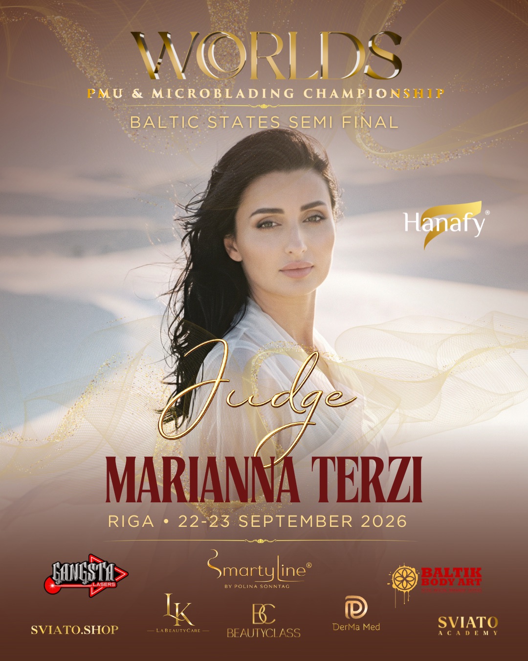 Marianna Terzi — judge at Worlds PMU & Microblading Championship Baltic States Semi Final