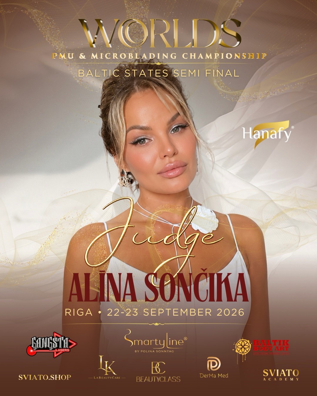 Alīna Sončika — judge at Worlds PMU & Microblading Championship Baltic States Semi Final