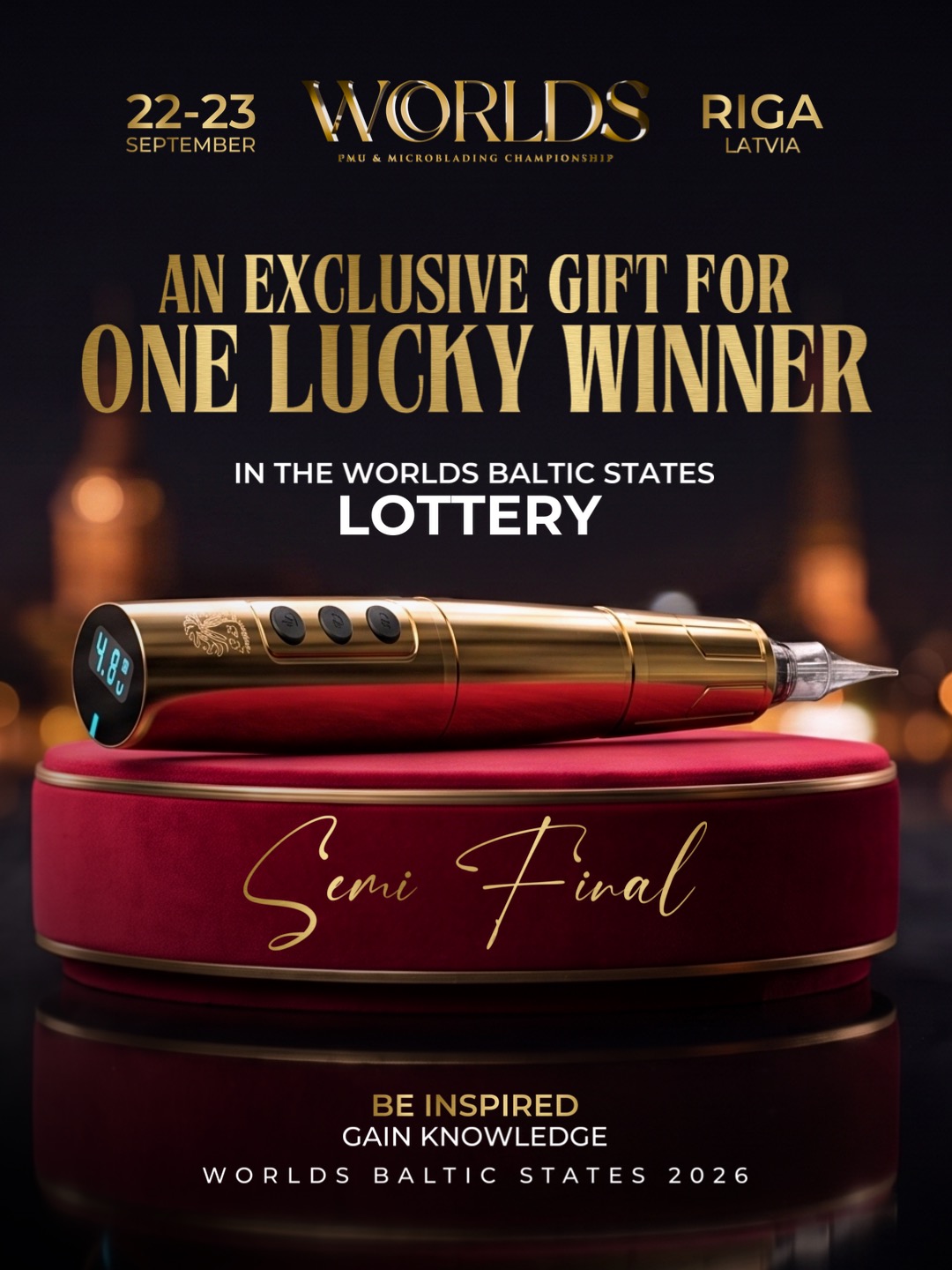 Exclusive gold PMU machine gift for one lucky winner