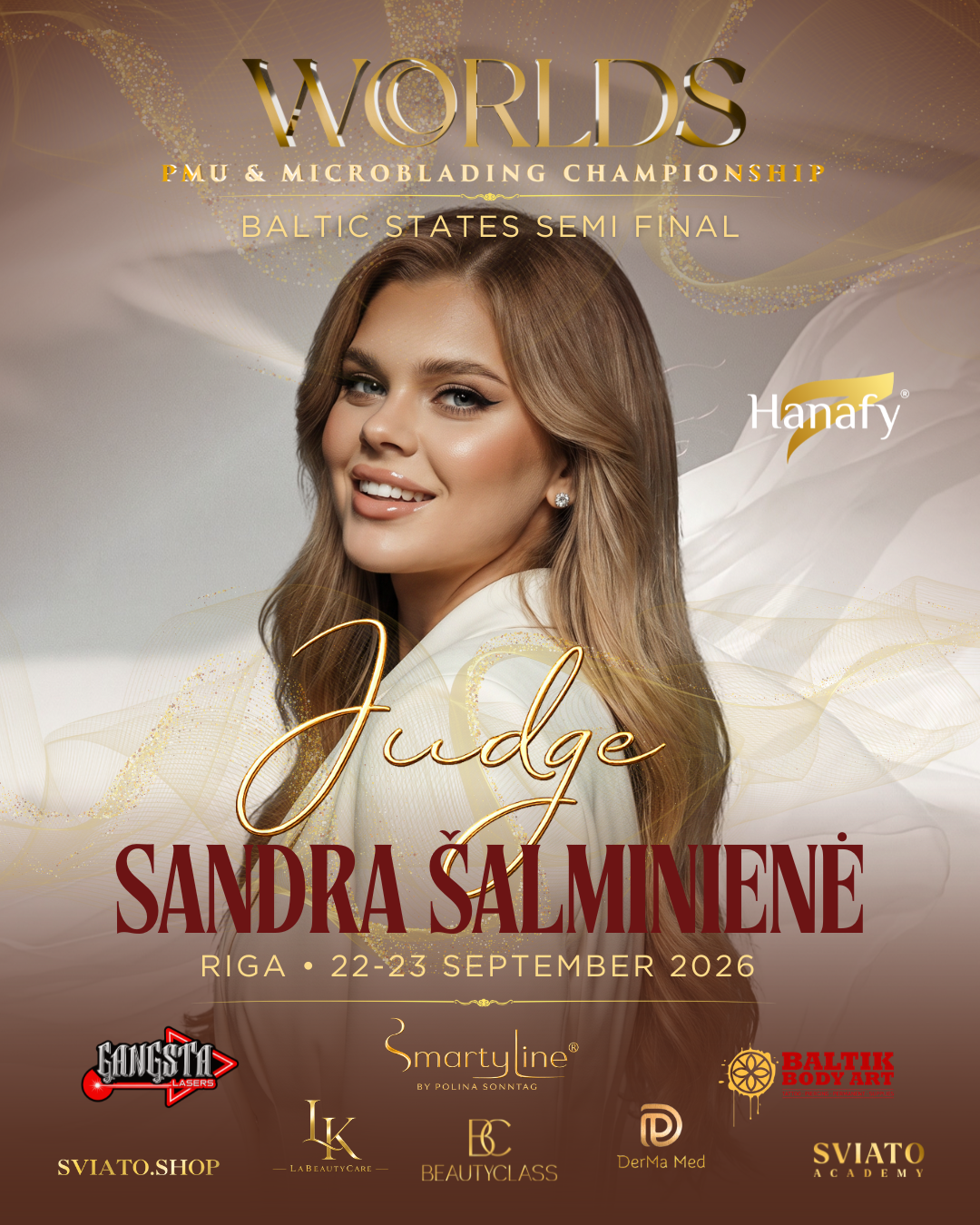 Sandra Šalminienė — judge at Worlds PMU & Microblading Championship Baltic States Semi Final
