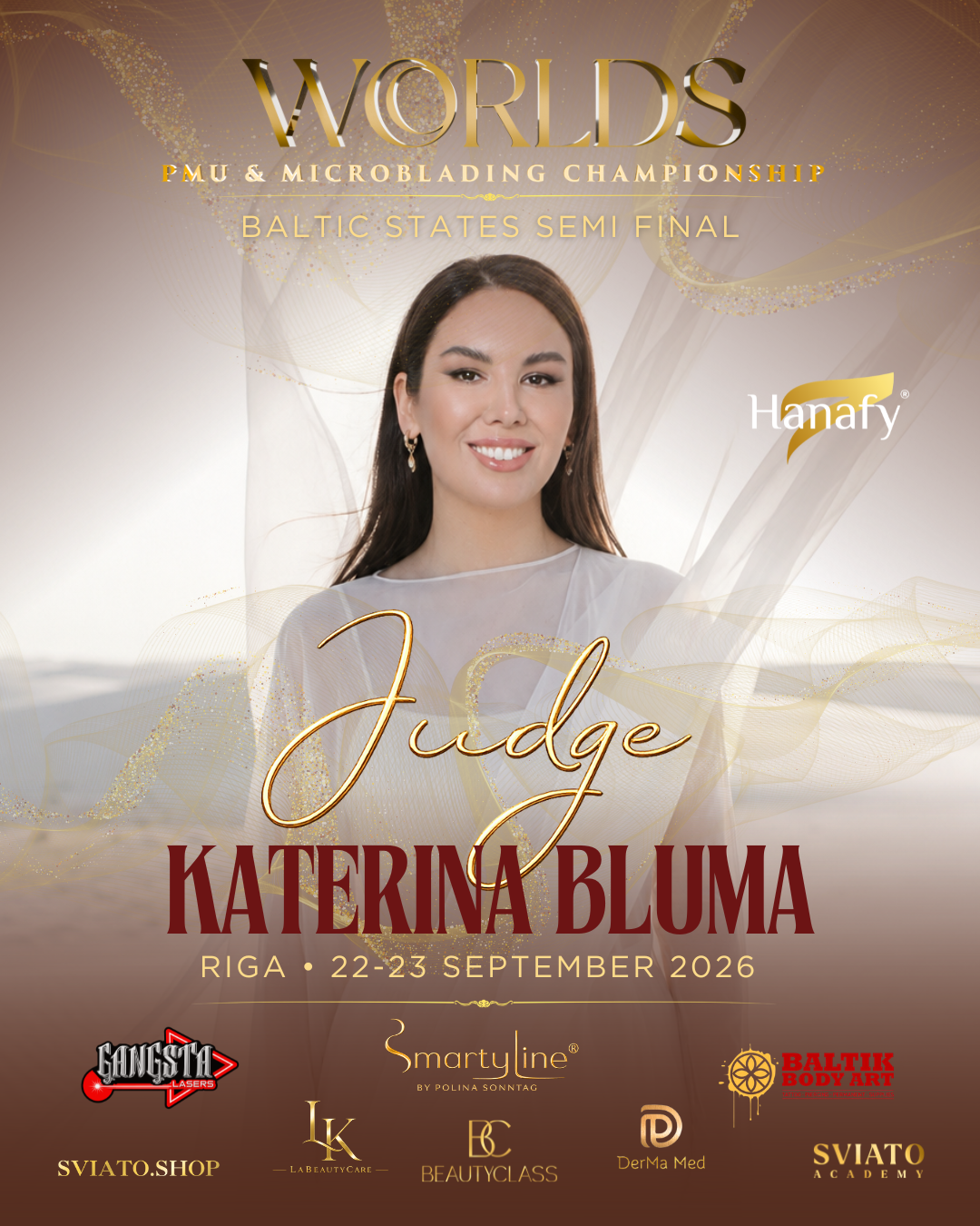 Katerina Bluma — judge at Worlds PMU & Microblading Championship Baltic States Semi Final