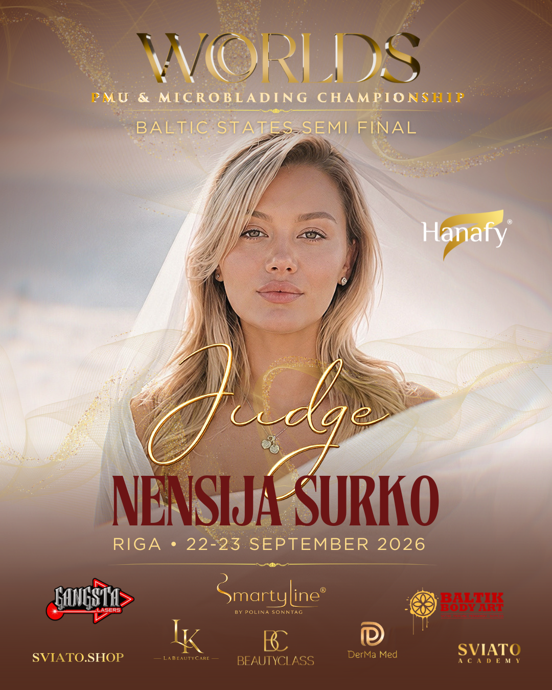 Nensija Surko — judge at Worlds PMU & Microblading Championship Baltic States Semi Final